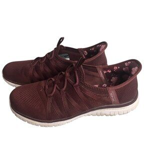 Skechers Shoes Womens Size 8.5 Burgundy Slip-ins Hands Free Air-Cooled 104448
